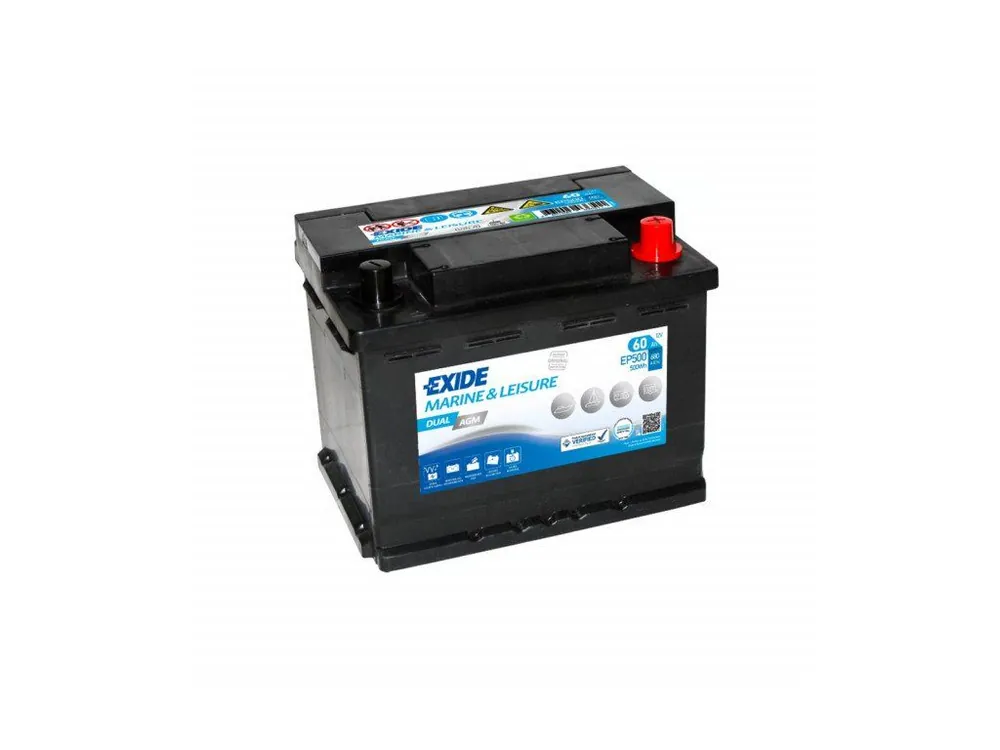 Horká Nabídka Exide 12V/60Ah Dual AGM EP-500, 680A