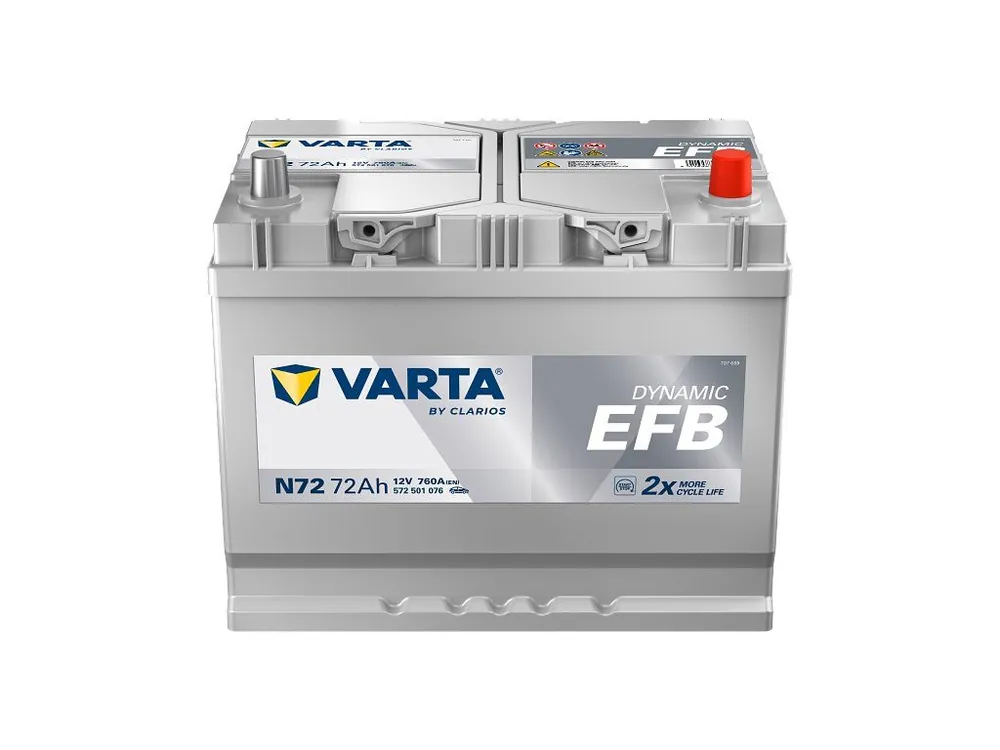 Autobaterie Varta dynamic EFB 12V 72Ah 760A 572501076 Časově Omezené