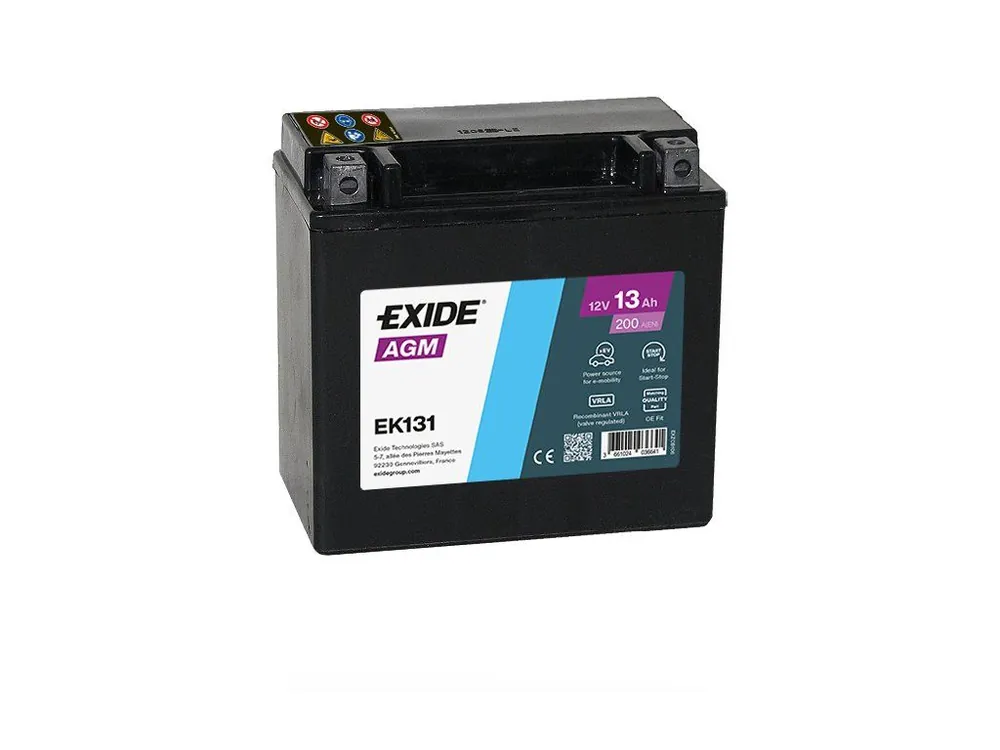 Autentický Autobaterie Exide Start-Stop AGM 12V 13Ah 200A EK131