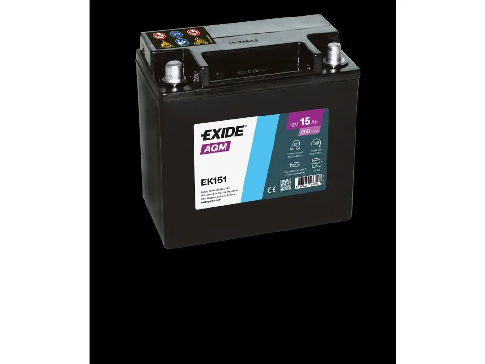Akce Autobaterie Exide Start-Stop AGM 12V 15Ah 200A EK151