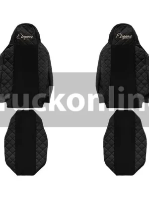 Must-Have Autopotahy Scania od 2017 - koženkové, černé - úzké opěrky hlavy