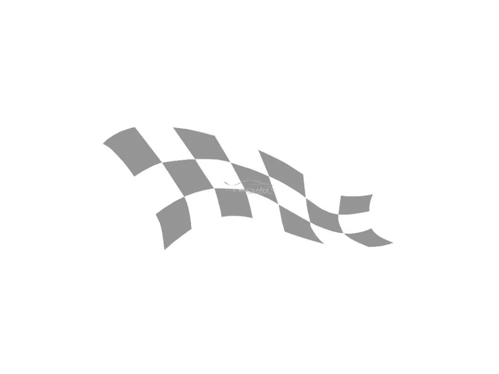 Samolepka na bok auta Šachovnice RACING WAVE • levá • stříbrná matná Časově Omezené