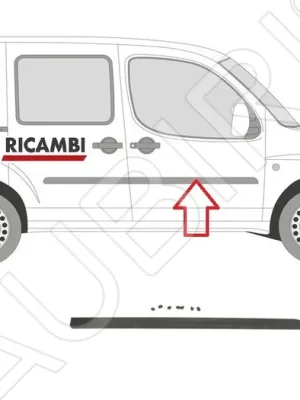 Autentický Ochranná lišta Fiat Doblo 2000-2005 pravá, přední dveře, černá