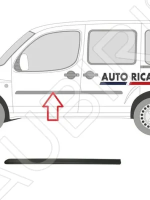 Levný Ochranná lišta Fiat Doblo 2000-2005 levá, přední dveře, černá