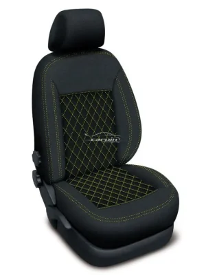 Značkový Autopotahy FORD TRANSIT CUSTOM II, 8 míst, od r. 2023, AUTHENTIC CARO, žluté