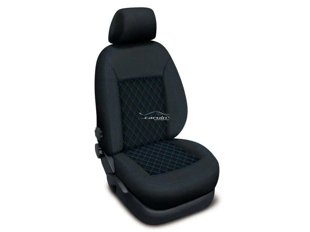 Přímo Od Výrobce Autopotahy FORD TRANSIT CUSTOM II, 6 míst, od r. 2023, AUTHENTIC CARO, modré