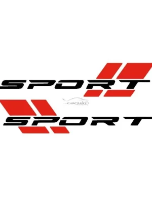 Expresní Doručení Samolepky na bok auta SPORT • černá lesk/červená - set 2 ks