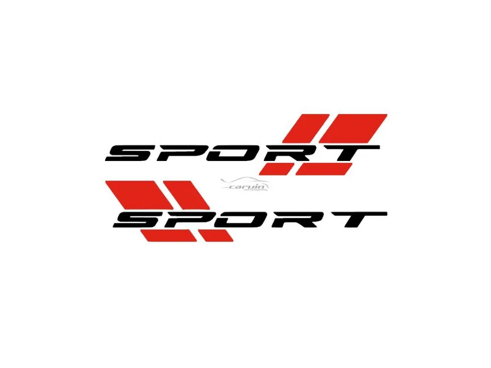 Expresní Doručení Samolepky na bok auta SPORT • černá lesk/červená - set 2 ks