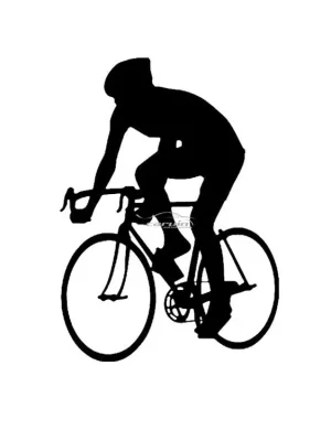 Poslední Šance Samolepka silueta Cyklista • černá matná - 12 cm