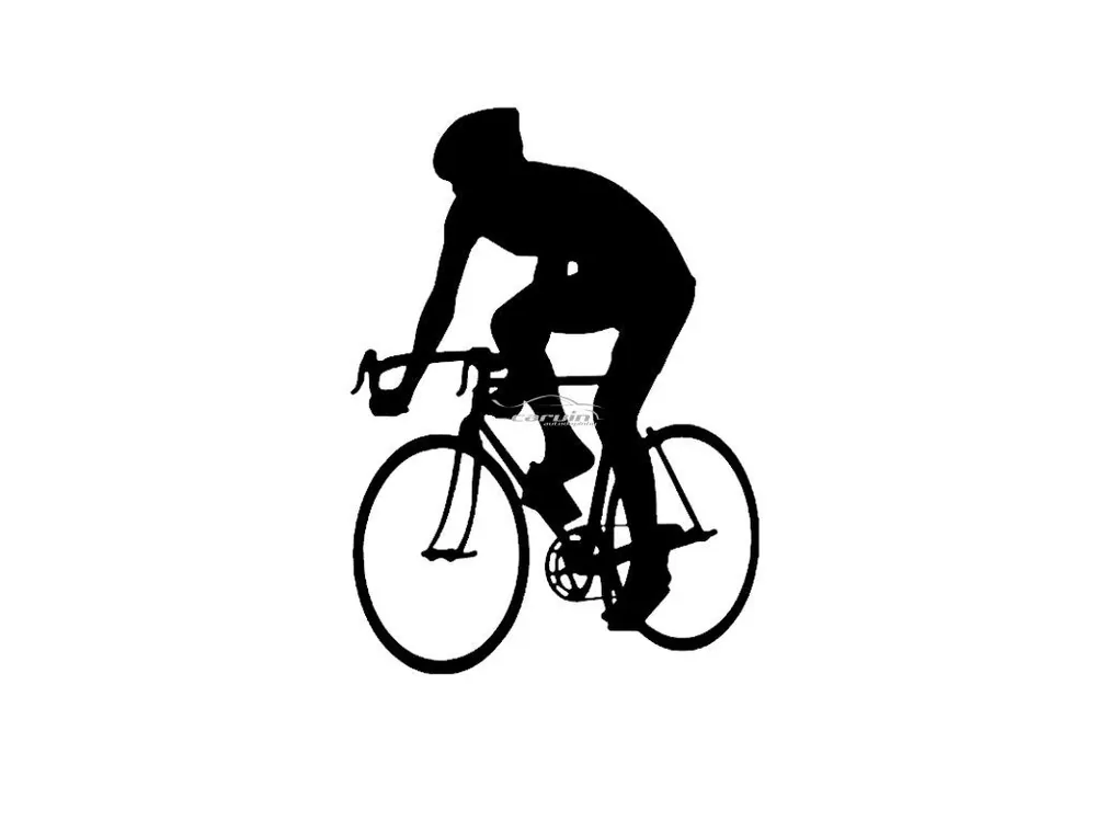 Poslední Šance Samolepka silueta Cyklista • černá matná - 12 cm