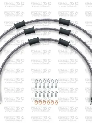 STANDARD Hadice přední brzdy sada Venhill POWERHOSEPLUS DUC-9021FS (3 hadice v sadě) Průhledné hadice, nerezové koncovky Omezená Nabídka